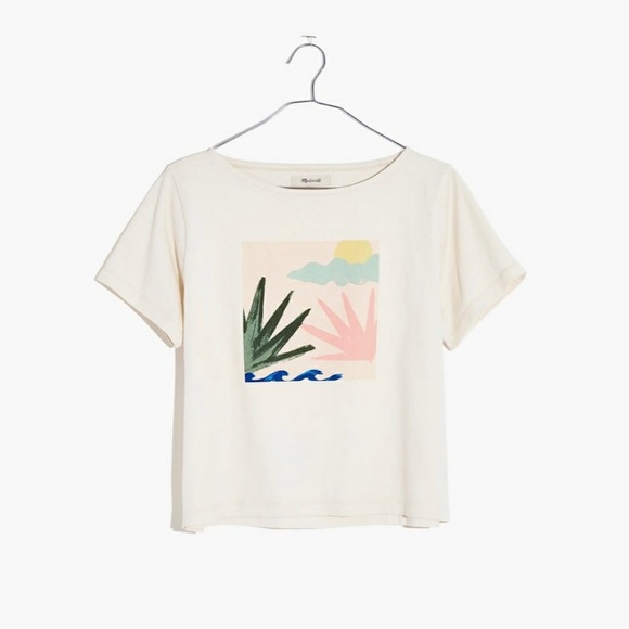 Madewell Tops - Madewell botanical graphic boxy tee sz medium